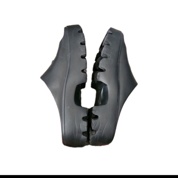 All Saints Women's Black Eclipse Flatform Logo Trendy Casual Rubber Slides 6 - Picture 9 of 14